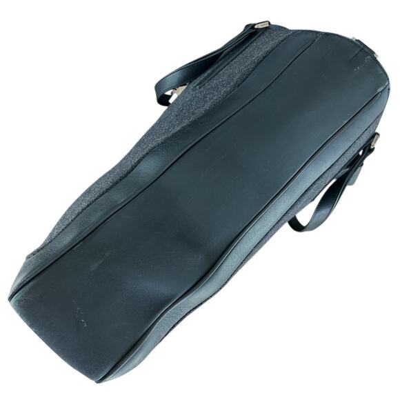 Tiffany & Co Smooth Leather & Grey Wool Conner Slim Tote Laptop Bag Authentic - Picture 5 of 10